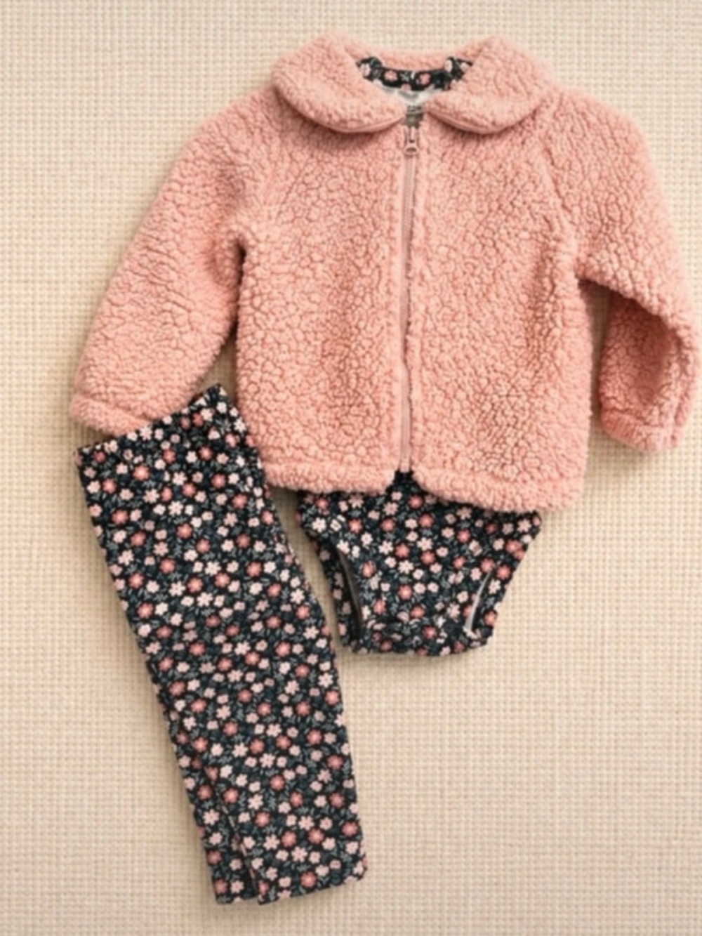 3-6 month carter’s 3 piece set with pink jacket